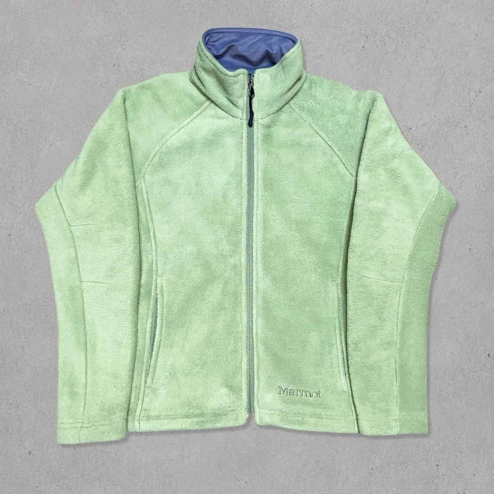 Vintage Marmot Fleece Jacket Women's Small Green Full Zip Outdoor